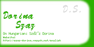 dorina szaz business card